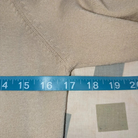 Cable Knit Sweater Cowell Neck Acrylic/ Wool Blend Cream Size Small - Picture 7 of 8